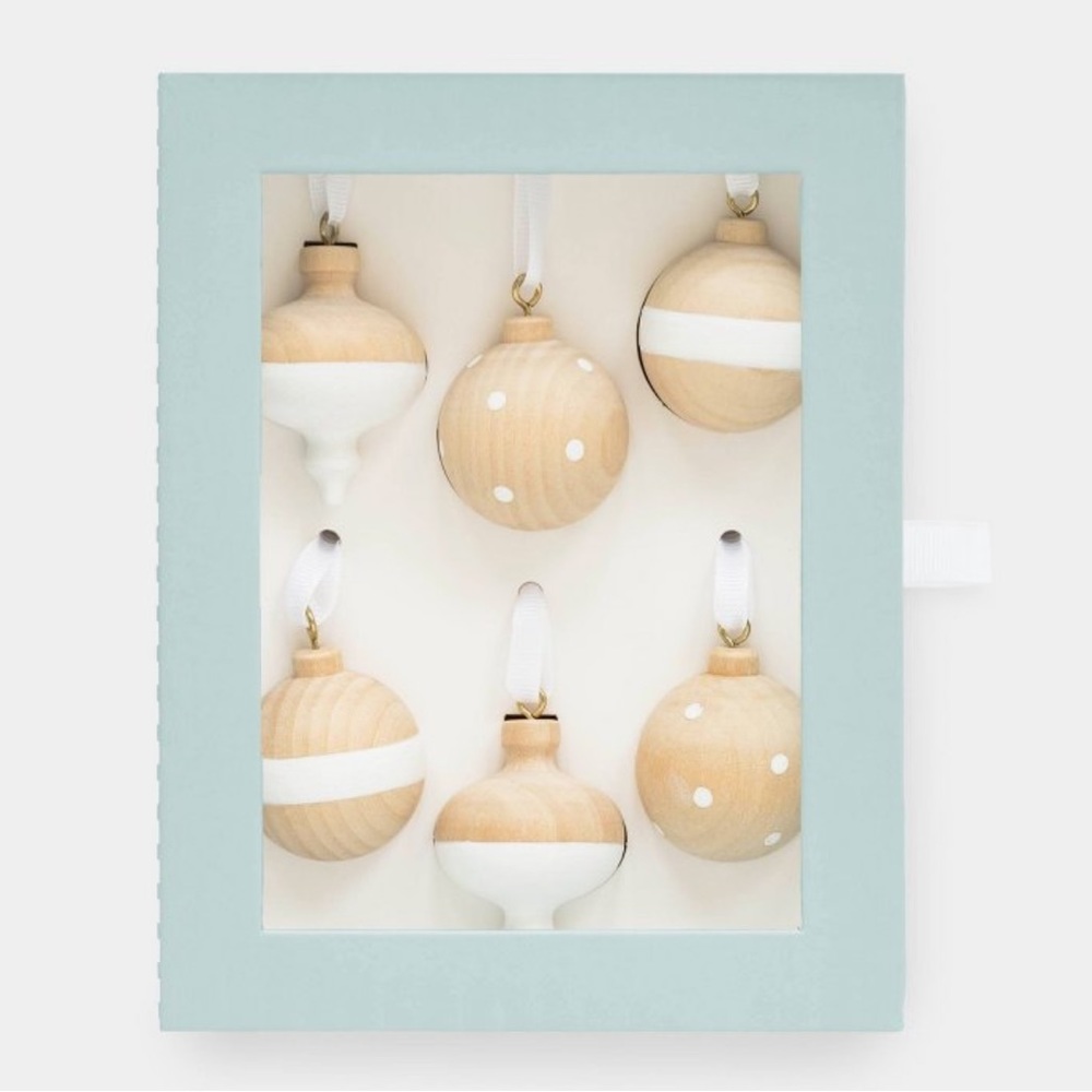 Sugar Paper 6ct Wood Ornament Set